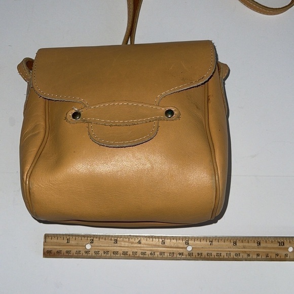 Leather Tan Small Crossbody Bag - Picture 3 of 6